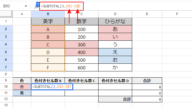 行数字の前に「$」を入力