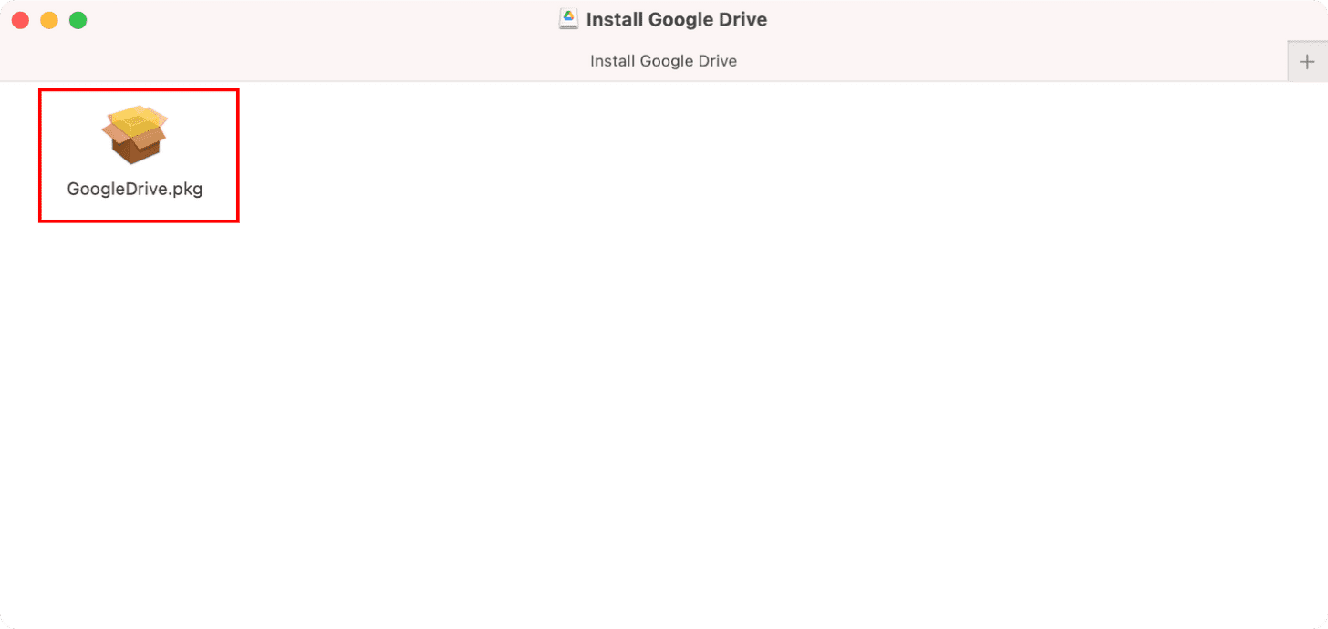 GoogleDrive.pkgをクリック