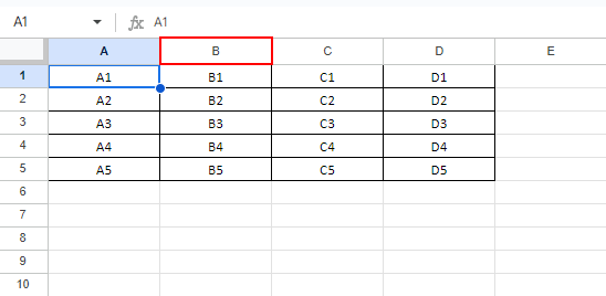 移動させたい列を選択