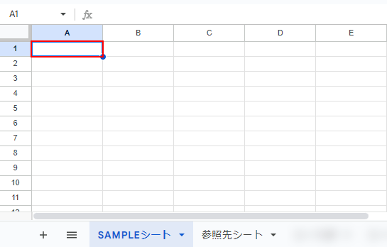 別シートのセルを参照したいセルを選択