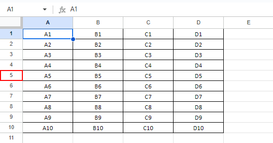 行をクリック