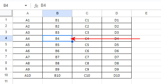 セルが選択される