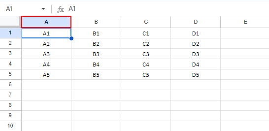 入れ替えたい列を選択