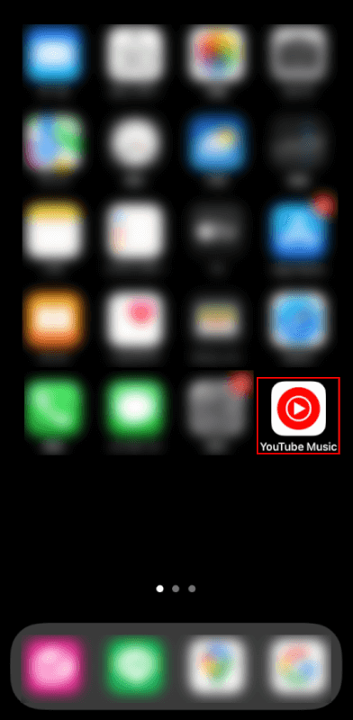 YouTube Musicアプリをタップ