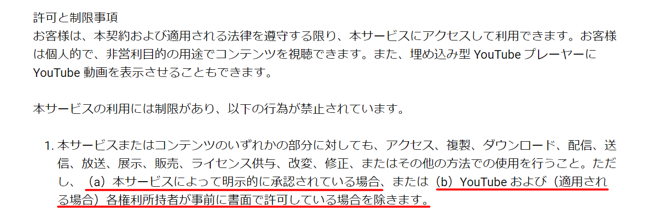 YouTubeの利用規約について